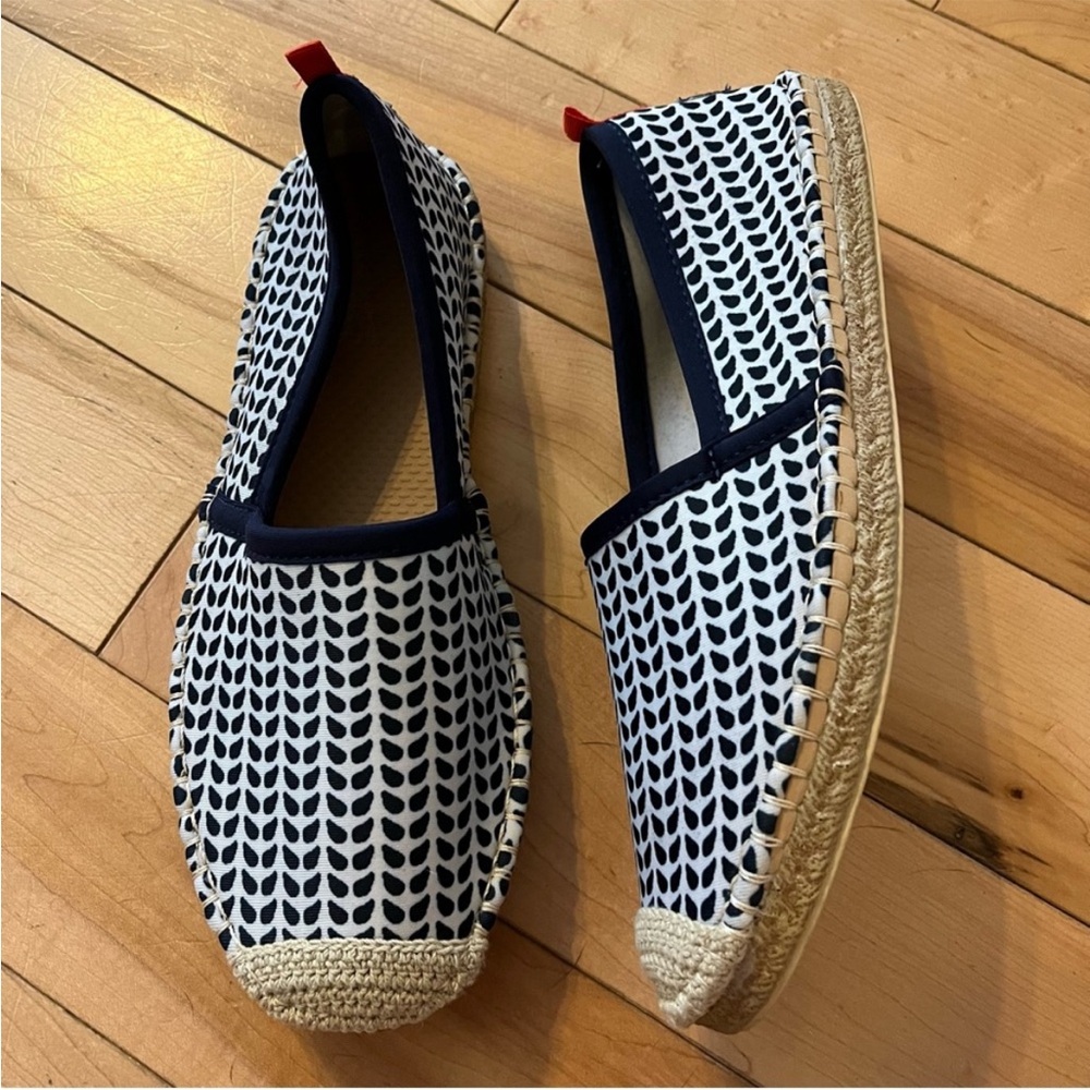 Sea Star Beachwear Navy White Patterned Mariner Beachcomber Espadrille size 8
